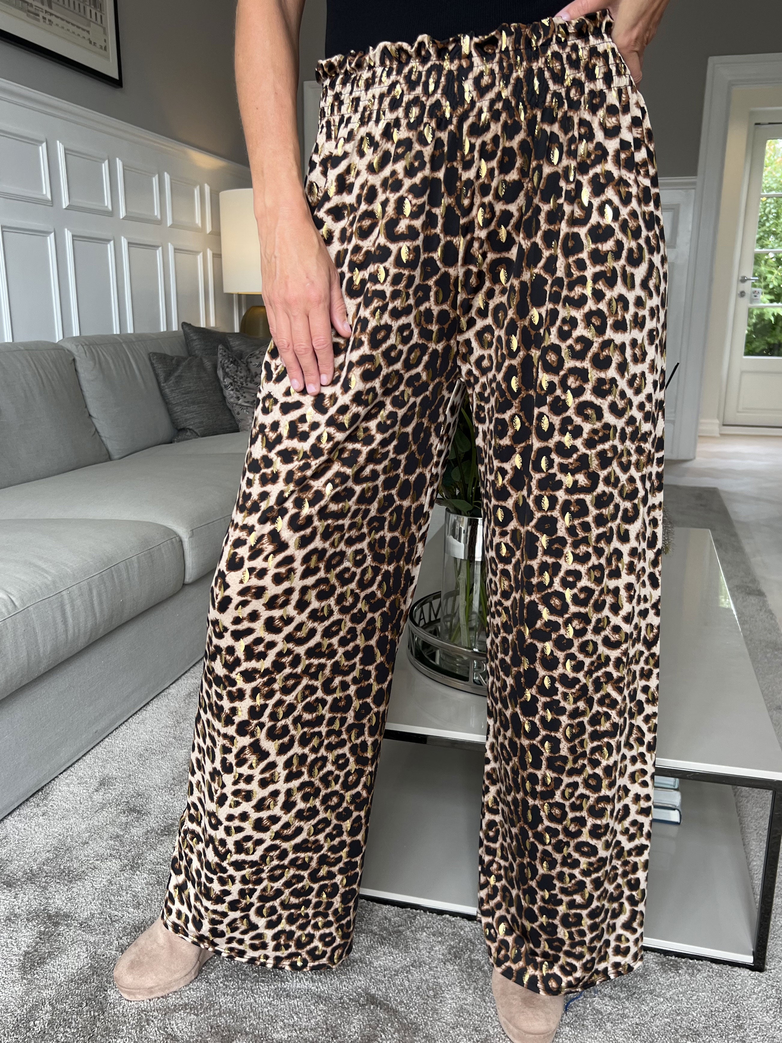 Pams Pants Animal - Løse mønstret bukser i elastisk stof